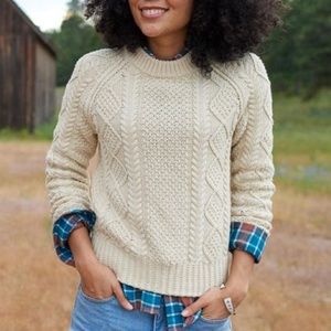 L.L. Bean Cream Cable Knit Sweater